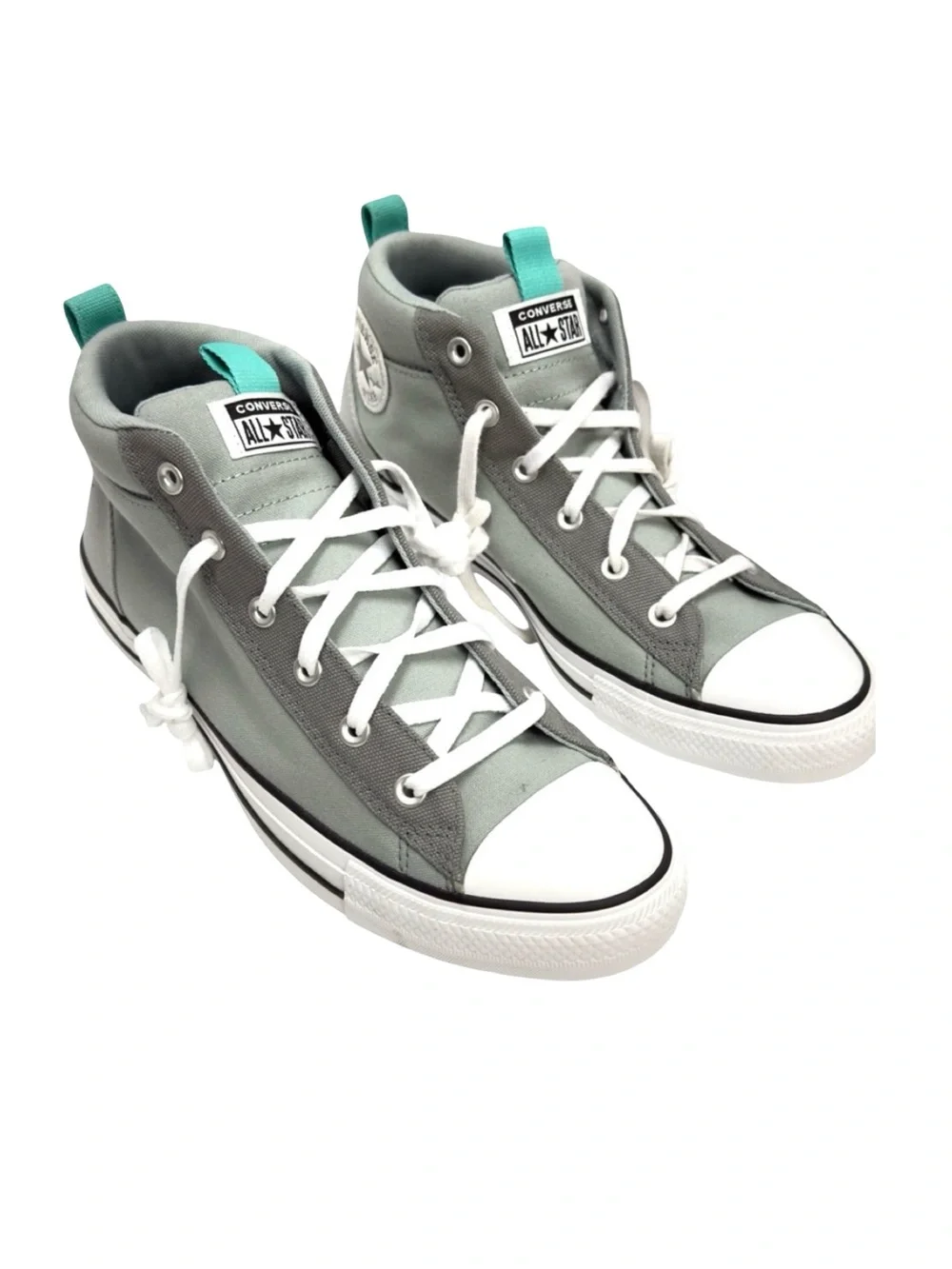 Converse Men's Street Canvas Mid Top Sneaker, Ash Stone/Mason/Washed Teal, 11 US - Picture 3 of 9